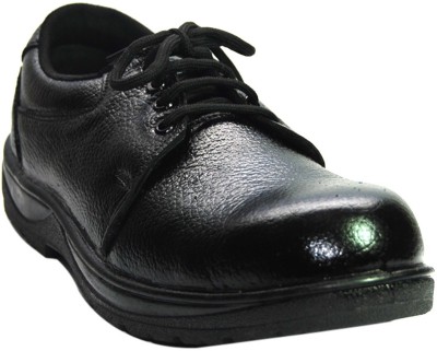 Bonicci Steel Toe Genuine Leather Safety Shoe(Black, SB, Size 9)