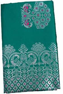 SHOPDROP Printed Kanjivaram Pure Silk Saree(Light Blue)