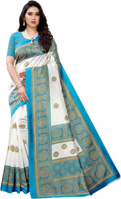 Grubstaker Printed Assam Silk Art Silk Saree(Red)