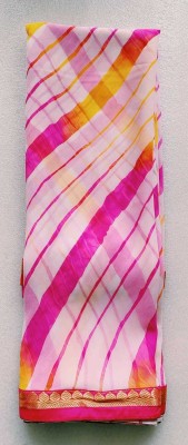 rashi didi Printed Leheria Georgette Saree(Pink)