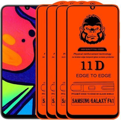 NIMMIKA ENTERPRISES Edge To Edge Tempered Glass for SAMSUNG GALAXY F41(Pack of 4)