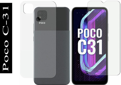 PR SMART Front and Back Tempered Glass for Poco C31(Pack of 2)