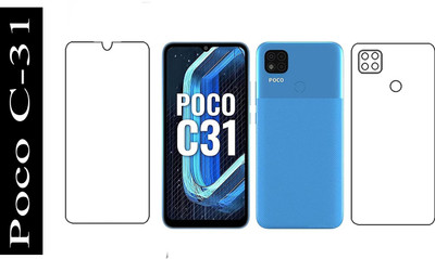 PR SMART Front and Back Tempered Glass for Poco C31(Pack of 2)
