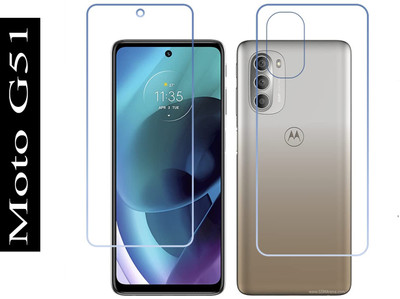 PR SMART Front and Back Tempered Glass for Motorola Moto G51(Pack of 2)