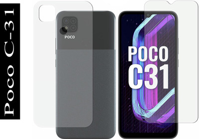 SOLIVAGANT Front and Back Tempered Glass for Poco C31(Pack of 2)