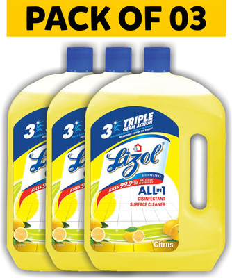 LIZOL DISINFECTANT Surface & Floor Cleaner Liquid, Citrus - 6 Litre Citrus(3 x 2000 ml)