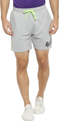 YUUKI Solid Men Grey Basic Shorts