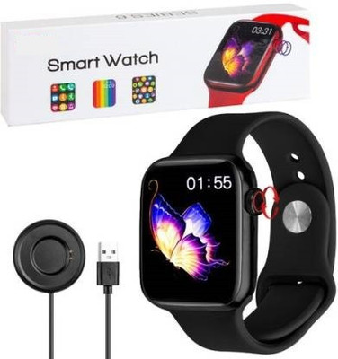 NKL Newly Look Smartwatch 085 Crown Working Full Display Series 7 Calling function Smartwatch(Black Strap, FREE)