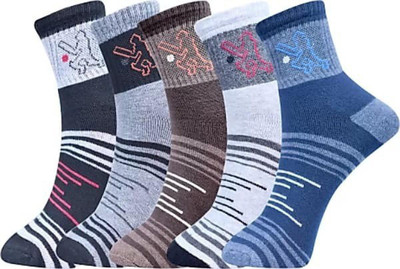 SOXSTER Men Embriodered Ankle Length(Pack of 5)