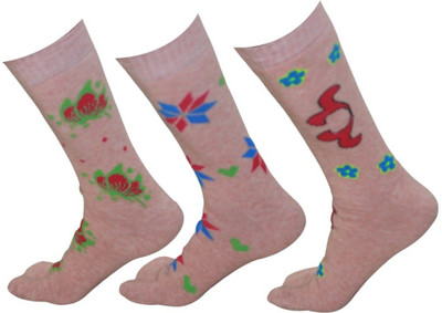 GARUN Women Perforations Calf Length(Pack of 3)
