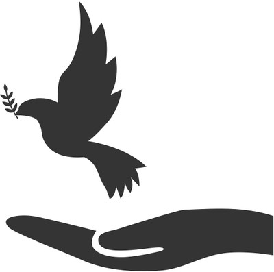 WALLDECORS 60.96 cm PEACEFUL BIRD FLYING FROM HAND IMAGE Self Adhesive Sticker(Pack of 1)