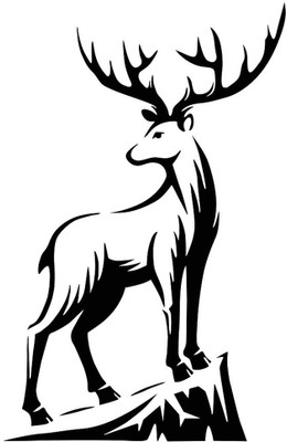 Wollzo 45 cm Deer Removable Sticker(Pack of 1)