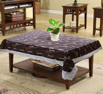 KUBER INDUSTRIES Printed 4 Seater Table Cover(Brown, PVC)