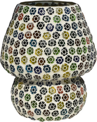 DONERIA Mosaic Glass Table Lamp(17 cm, Multicolor)