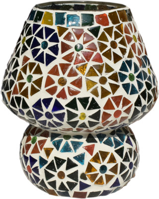 DONERIA Mosaic Glass Table Lamp(17 cm, Multicolor)