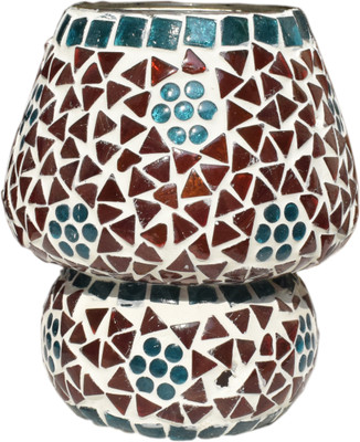 DONERIA Mosaic Glass Table Lamp(17 cm, Multicolor)