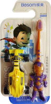 Yunicron Max Robot Car Ultra Soft Kids Toothbrush with Racing Car Extra Soft Toothbrush