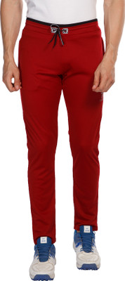 TYKUN Solid Men Red Track Pants