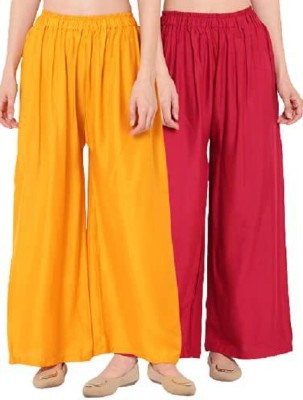 TooLook Regular Fit Women Red, Yellow Trousers