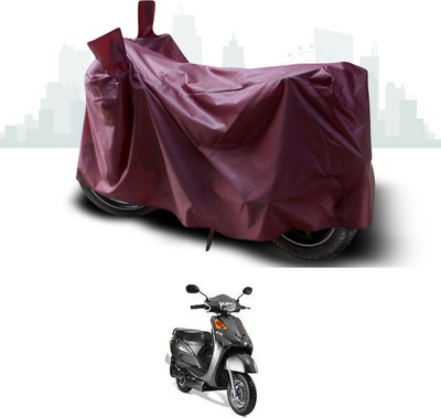 SEBONGO Waterproof Two Wheeler Cover for Indus(Yo Electron, Maroon)