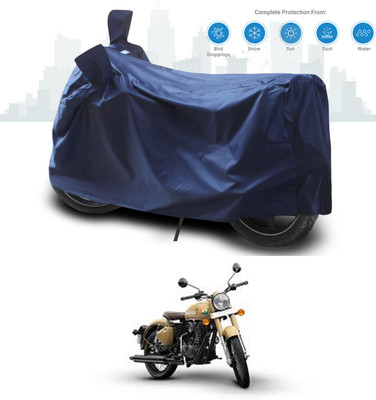 SEBONGO Waterproof Two Wheeler Cover for Royal Enfield(Classic 350 Signals, Blue)