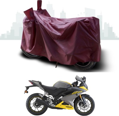 ANTHUB Waterproof Two Wheeler Cover for Yamaha(YZF R15 V3.0, Maroon)