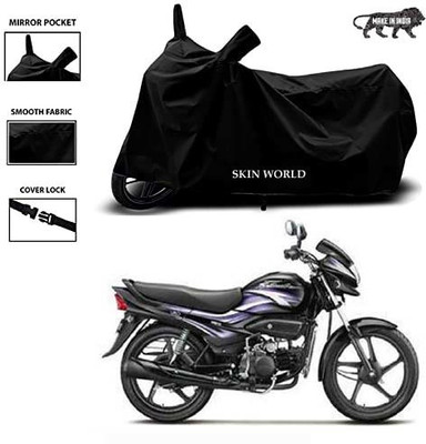 SKIN WORLD Two Wheeler Cover for Hero(Super Splendor, Black)