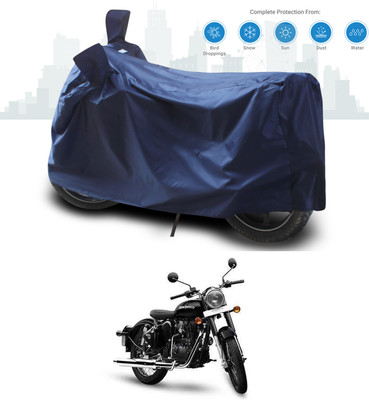 SEBONGO Two Wheeler Cover for Royal Enfield(Classic 350, Blue)