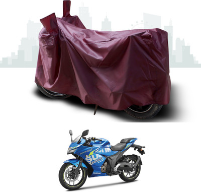 SEBONGO Waterproof Two Wheeler Cover for Suzuki(Gixxer SF 250, Maroon)