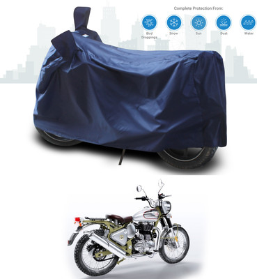 SEBONGO Two Wheeler Cover for Royal Enfield(Bullet Trials 500, Blue)