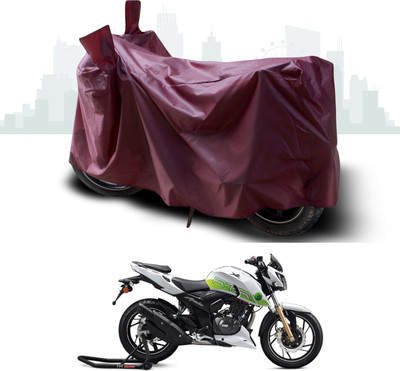 ANTHUB Waterproof Two Wheeler Cover for TVS(Apache RTR 200 Fi E100, Maroon)