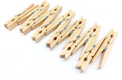 PRANSUNITA 12 pcs Extra Large Natural Wooden Clothespins with 10 MTS Jute Twine Thread