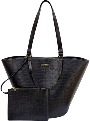 Aquatan Twin Handle Textured Tote Shoulder Bag(Black, 29 L)