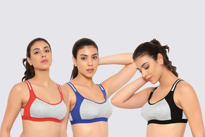 Zivosis Women Sports Non Padded Bra(Multicolor)
