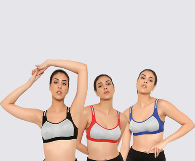 Sexy Bust Women Sports Non Padded Bra(Multicolor)