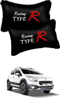 RONISH Black, Red Leatherite Car Pillow Cushion for Fiat(Rectangular, Pack of 2)