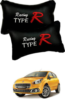 RONISH Black, Red Leatherite Car Pillow Cushion for Fiat(Rectangular, Pack of 2)