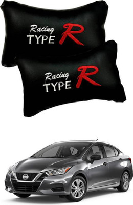 RONISH Black, Red Leatherite Car Pillow Cushion for Nissan(Rectangular, Pack of 2)