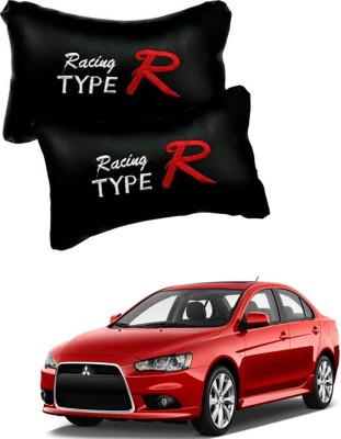 RONISH Black, Red Leatherite Car Pillow Cushion for Mitsubishi(Rectangular, Pack of 2)