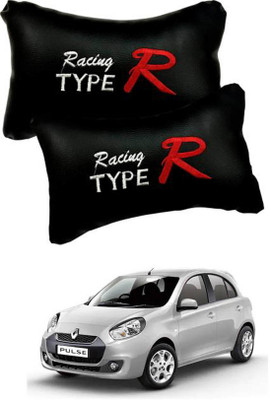 RONISH Black, Red Leatherite Car Pillow Cushion for Renault(Rectangular, Pack of 2)