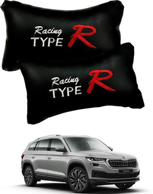 RONISH Black, Red Leatherite Car Pillow Cushion for Skoda(Rectangular, Pack of 2)