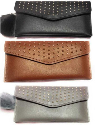 HEMAARTGALLERY Casual Black, Brown, Grey  Clutch