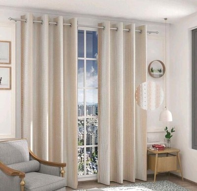 STAMEN 153 cm (5 ft) Polyester Semi Transparent Window Curtain (Pack Of 2)(Printed, Brown)