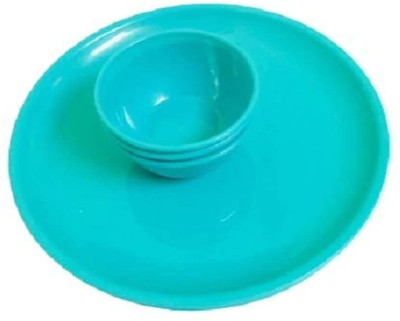 Kanha Plastic Dinner Set(Green, Microwave Safe)