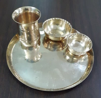 shrilnb Pack of 4 Bronze Dinner Set(Gold)
