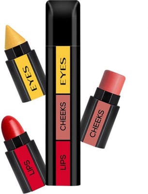 THR3E STROKES 3 in 1 Makeup Stick With Eye Shadow, Blush & Lipstick, Enriched With Vitamin E 4.5 g(Multicolor)