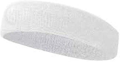 NIMBOLIYA Headband for Women & Men Moisture Wicking & Exercise Hairband or Sweatband Fitness Band(White, Pack of 1)