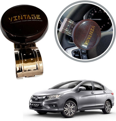 Oshotto Metal & Plastic Car Steering Knob(Brown)