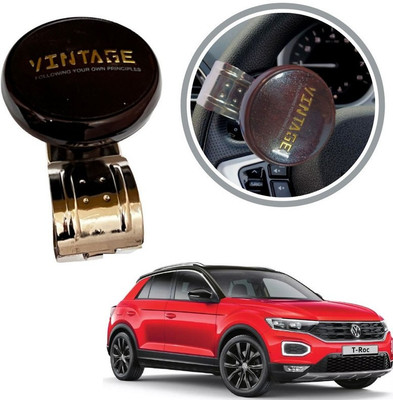 Oshotto Metal & Plastic Car Steering Knob(Brown)