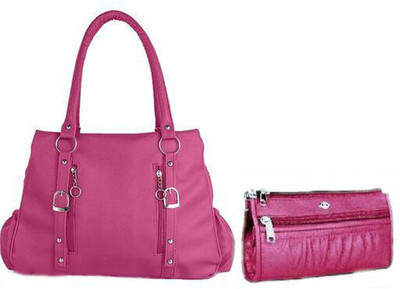 ENVATO Women Pink Hand-held Bag(Pack of: 2)